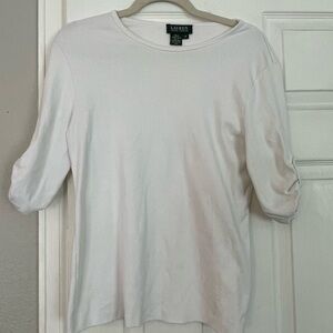 Lauren Ralph Lauren White 3/4 Sleeve Top